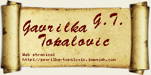 Gavrilka Topalović vizit kartica